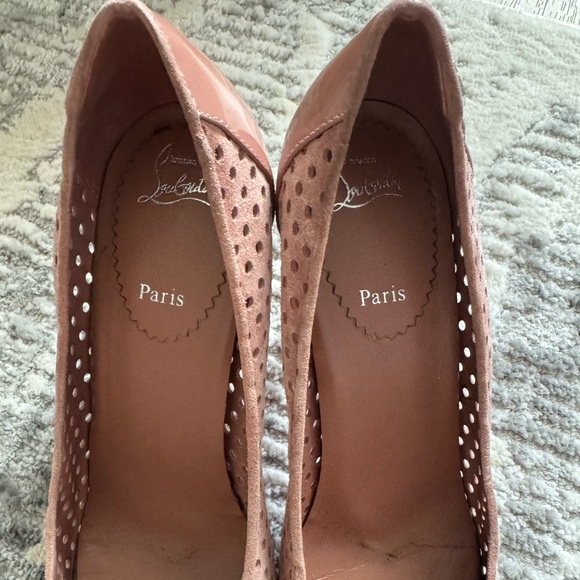 Christian Louboutin Perforated Tan Heels - Picture 11 of 14